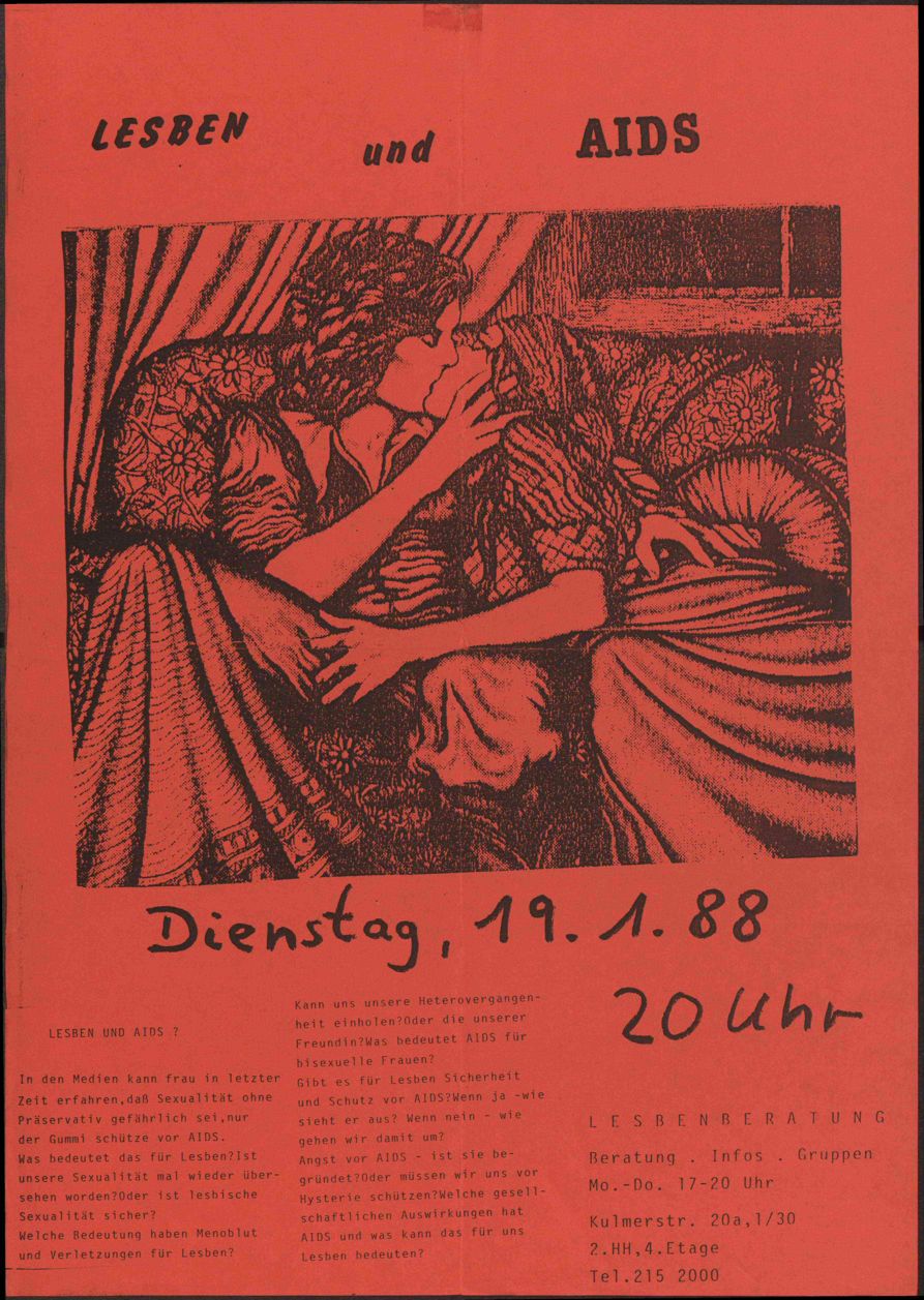 Zeichnung von zwei sich küssenden Frauen auf einem Sofa